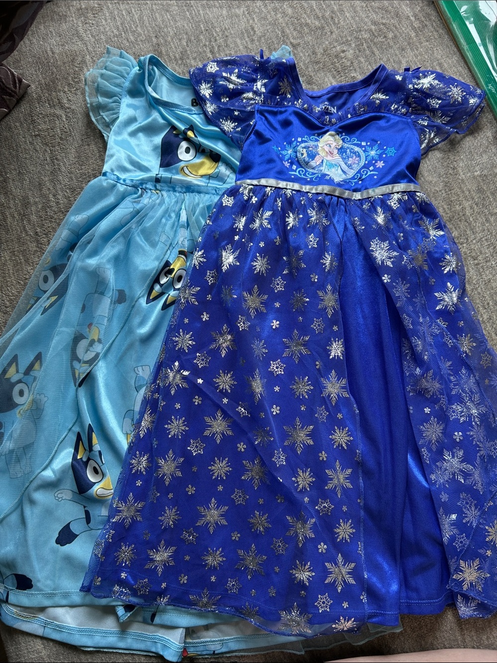 Disney Blue and Light Blue Girls' Frozen-Style Snowflake Pajama Dress Set